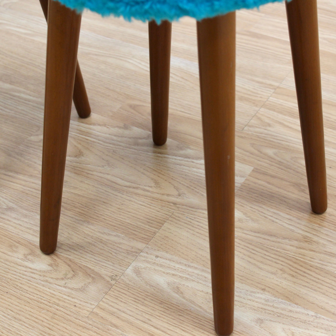 PAIR OF MID CENTURY FAUX FUR STOOLS