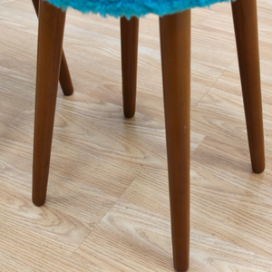 PAIR OF MID CENTURY FAUX FUR STOOLS