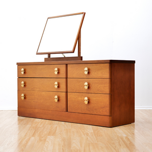 MID CENTURY TEAK VANITY DRESSER BY STAG FURNITURE