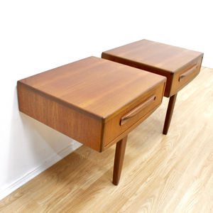 MID CENTURY TEAK NIGHTSTANDS BY VB WILKINS FOR G PLAN