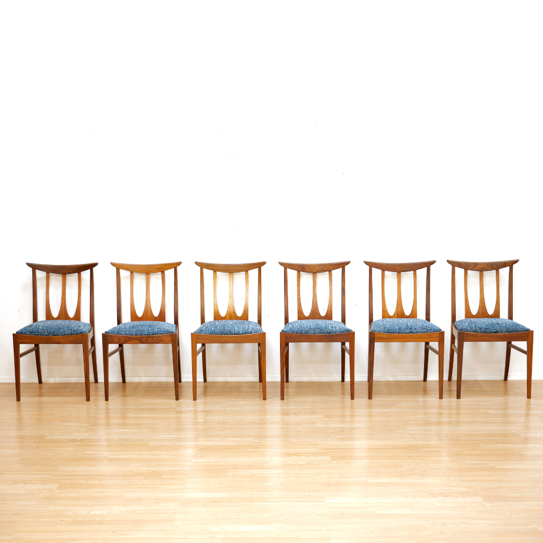 SET OF SIX MID CENTURY DINING CHAIRS BY G PLAN IN BLUE