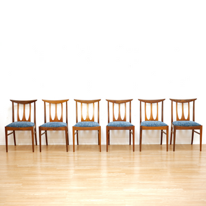 SET OF SIX MID CENTURY DINING CHAIRS BY G PLAN IN BLUE