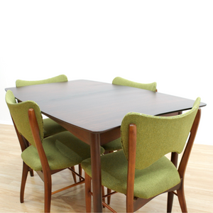 MID CENTURY DINING TABLE & CHAIR SET BY VANSON FURNITURE