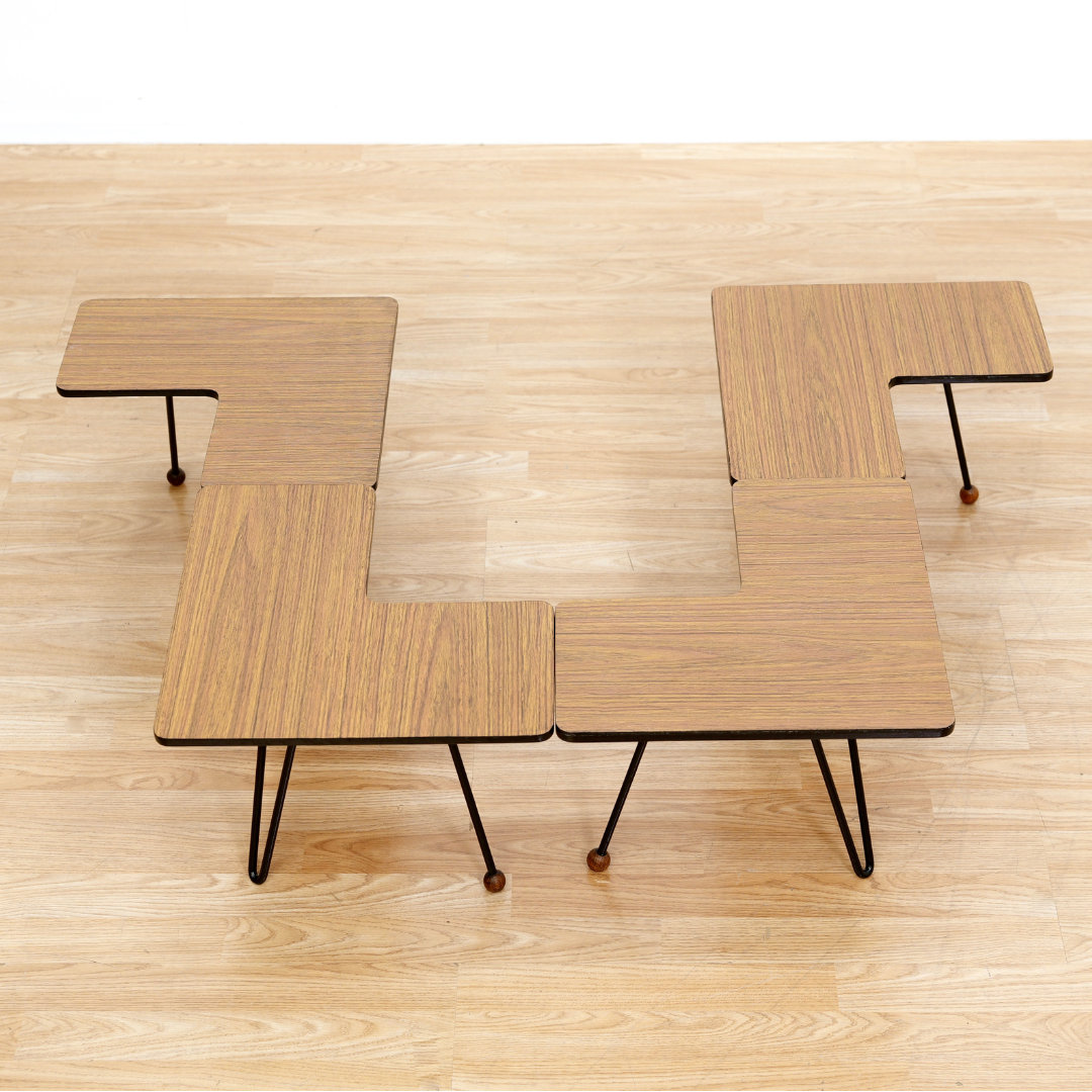 SET OF FOUR VINTAGE MODULAR SIDE TABLES