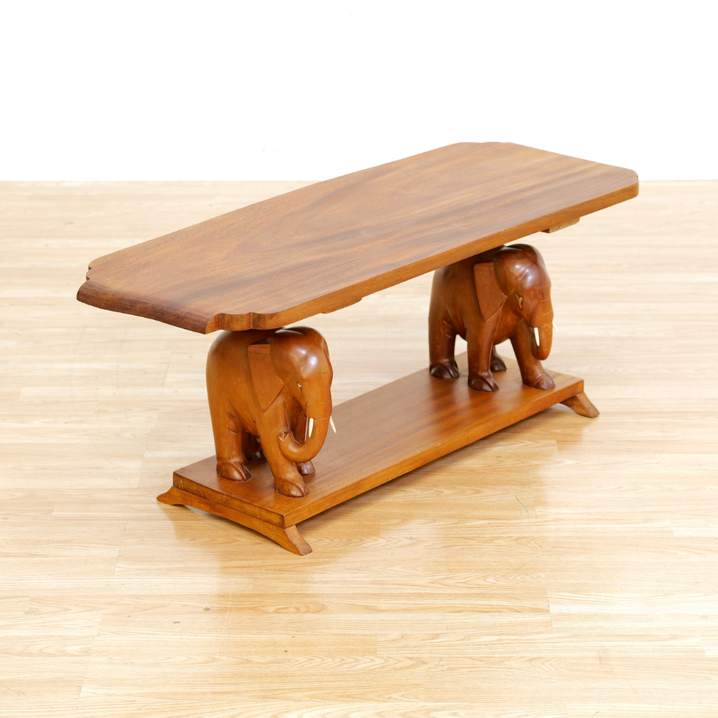 1950S HAND CARVED AFRICAN ELEPHANT COFFEE TABLE