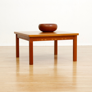 1960S DANISH DESIGN PARQUET TEAK SIDE COFFEE TABLE