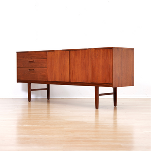 LONG MID CENTURY TEAK CREDENZA BY NATHAN FURNITURE