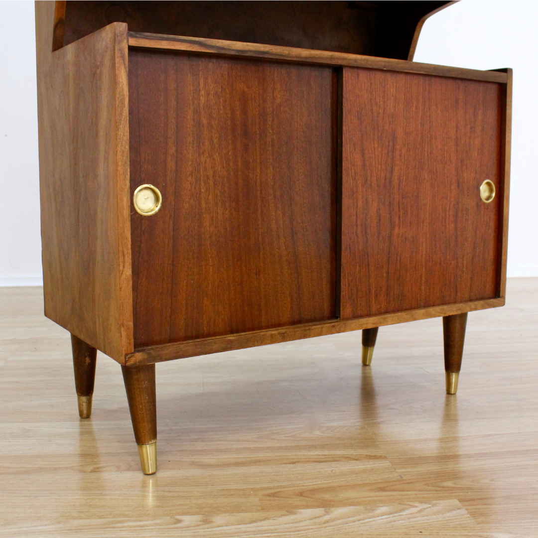 1950S ATOMIC DROP DOWN LIQUOR CABINET DRY BAR
