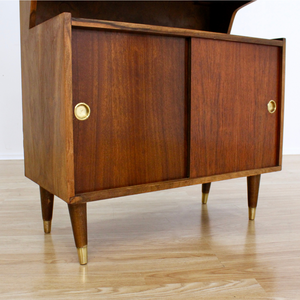 1950S ATOMIC DROP DOWN LIQUOR CABINET DRY BAR
