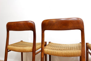 DANISH MODERN MODEL 75 DINING CHAIRS BY NIELS MOLLER