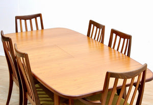 MID CENTURY DINING TABLE AND SIX CHAIRS BY G PLAN