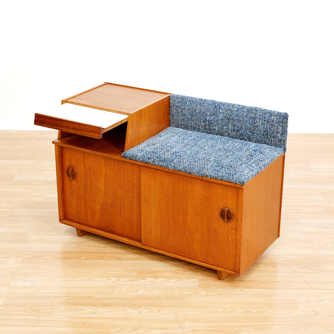 MID CENTURY ENTRYWAY BENCH IN TEAK BY CHIPPY HEATH