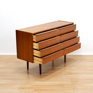 MID CENTURY DANISH TEAK DOUBLE DRESSER BY MØBELFABRIKKEN RISSKOV