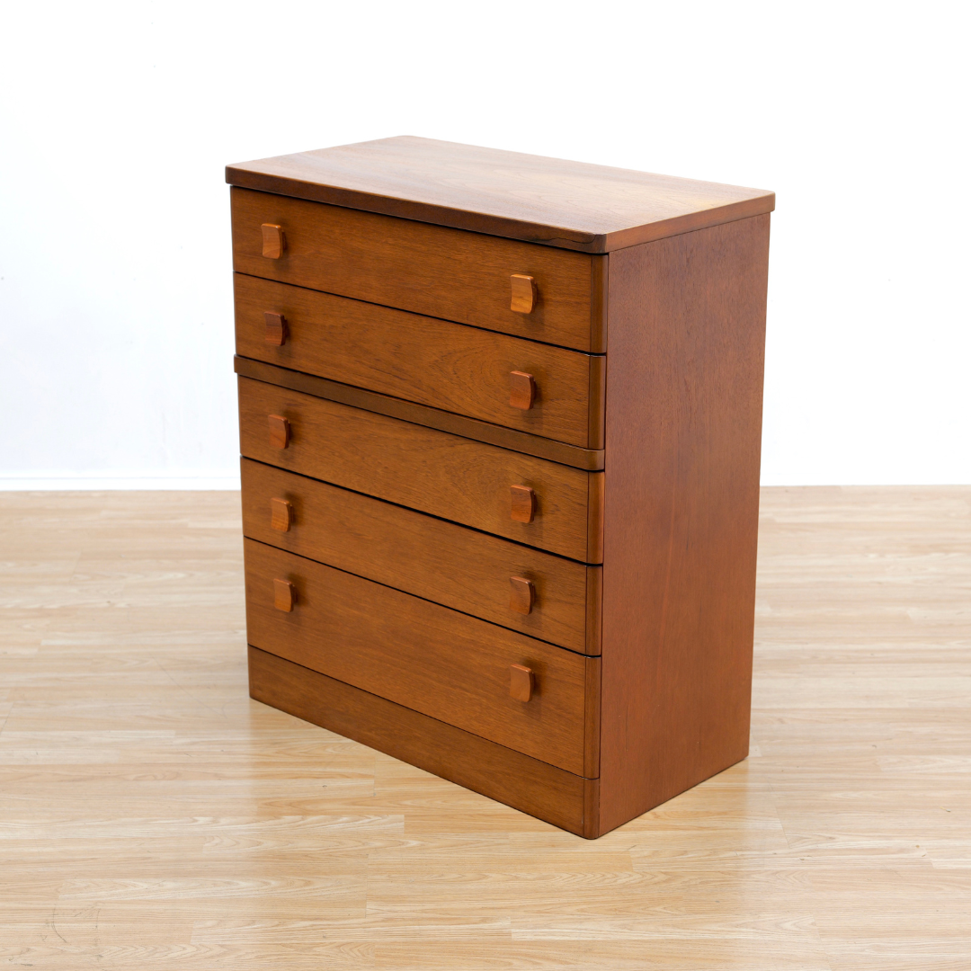 MID CENTURY TEAK TALL DRESSER BY STAG FURNITURE