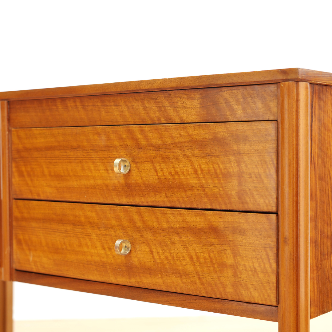 Low Mid Century Four Drawer Console Dresser