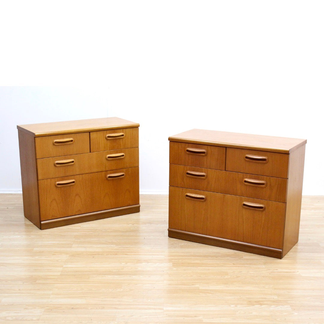 PAIR OF MID CENTURY TEAK DRESSERS NIGHTSTANDS BY MEREDEW FURNITURE