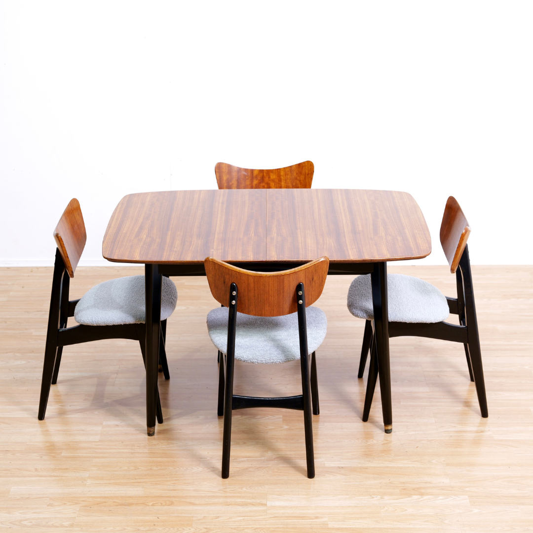 1950S DINING TABLE & BUTTERFLY CHAIRS BY BEAUTILITY FURNITURE