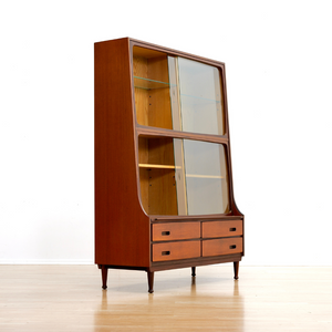 LARGE MID CENTURY CHINA DISPLAY CABINET BY MEREDEW OF LETCHWORTH