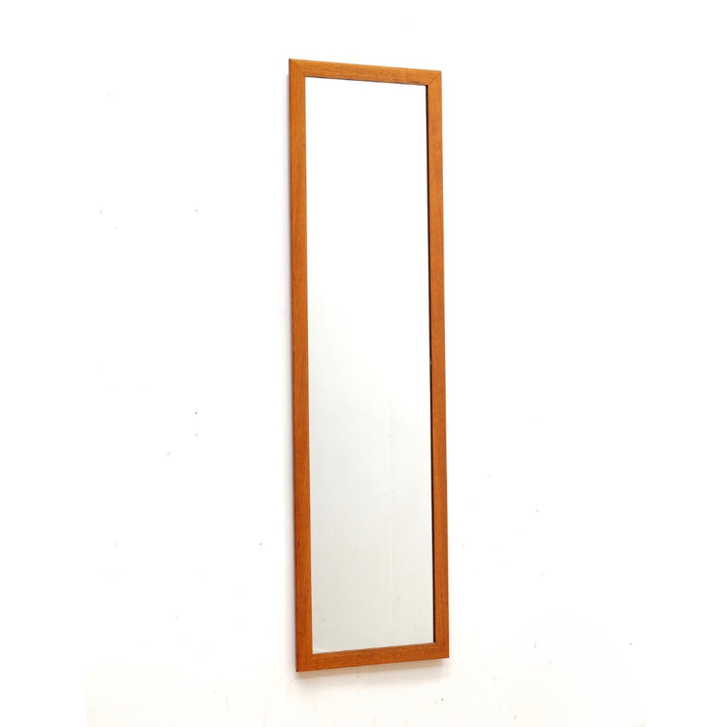 Mid Century Long Danish Teak Mirror