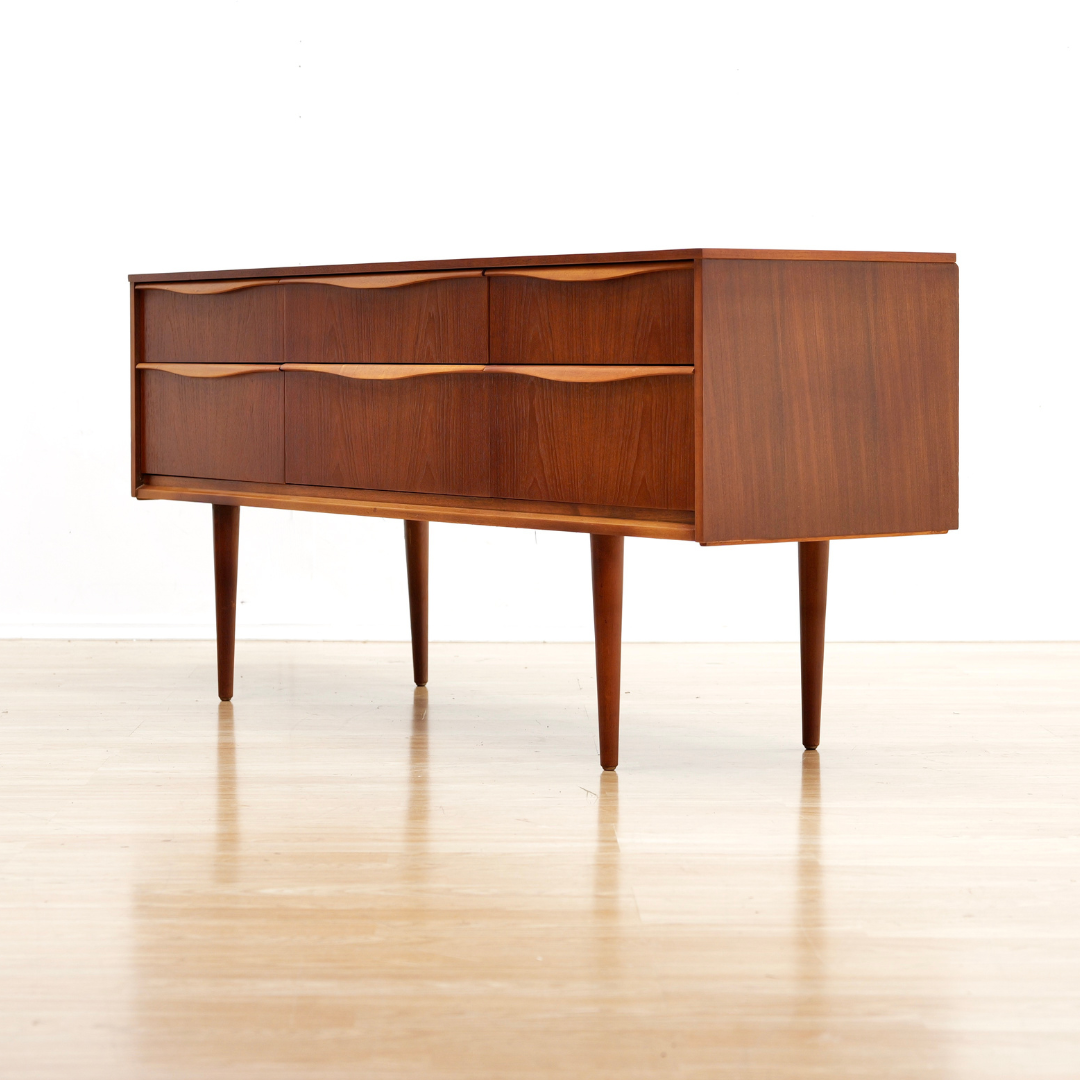Reserved MID CENTURY SIX DRAWER TEAK DRESSER BY AUSTINSUITE FURNITURE