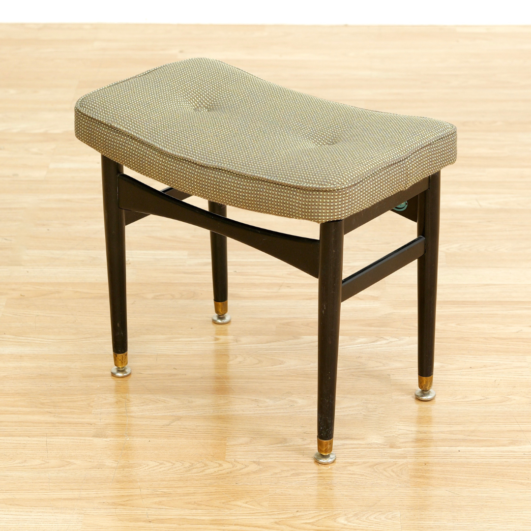 Mid Century Atomic Vanity Stool in Ebony by Nathan Furniture UK