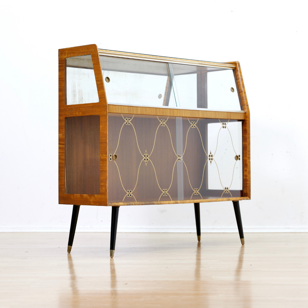 Vintage 1950s Atomic Curio Display Cabinet