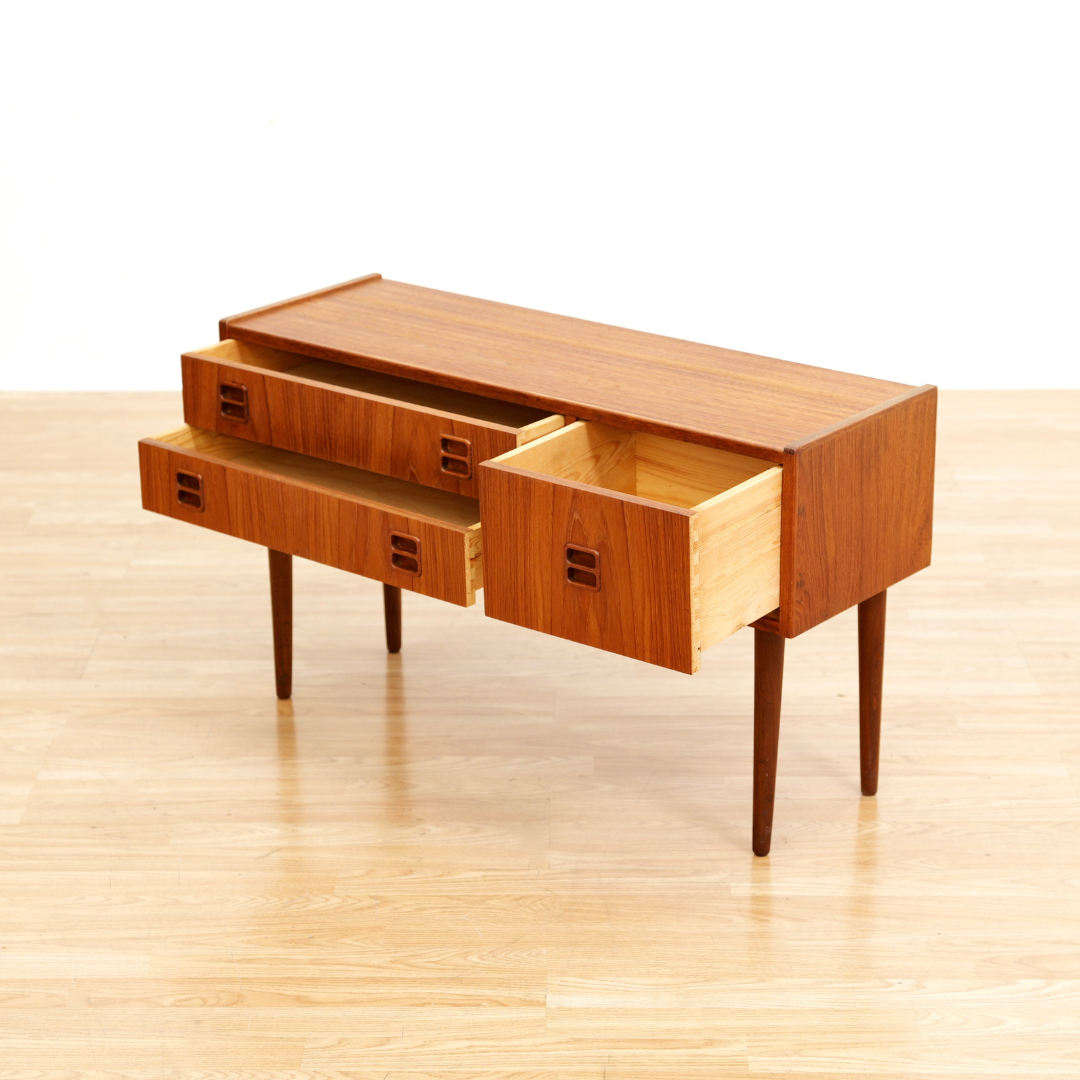 SMALL MID CENTURY DANISH TEAK ENTRYWAY DRESSER