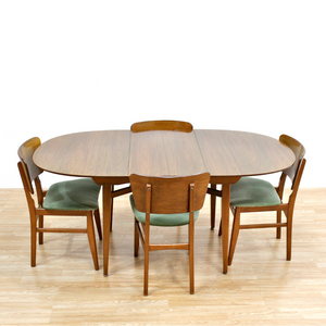 MID CENTURY DINING TABLE & CHAIR SET BY BEAUTILITY FURNITURE