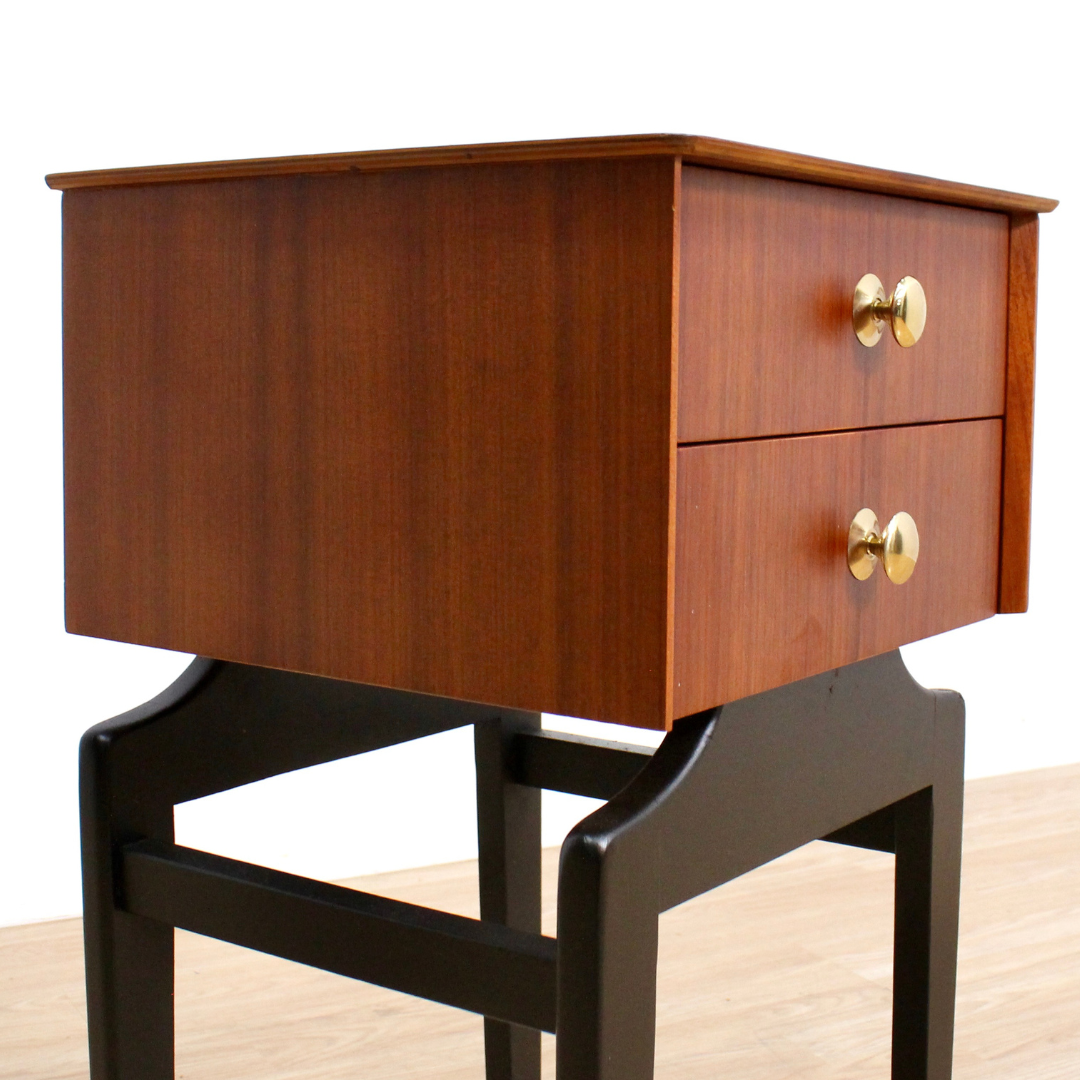 VINTAGE 1960S NIGHTSTAND IN TOLA & BLACK