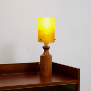 TEAK 1960S DANISH LAMP AND FIBERGLASS SHADE
