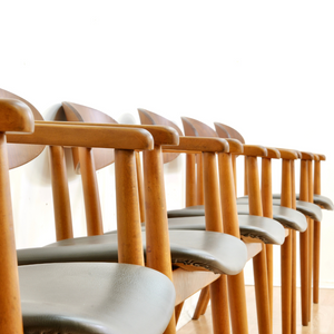 SET OF SIX MID CENTURY DINING CHAIRS BY ANTONIN SUMAN FOR LIGNA