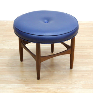 MID CENTURY VANITY STOOL BY KOFOD LARSEN FOR G PLAN IN BLUE