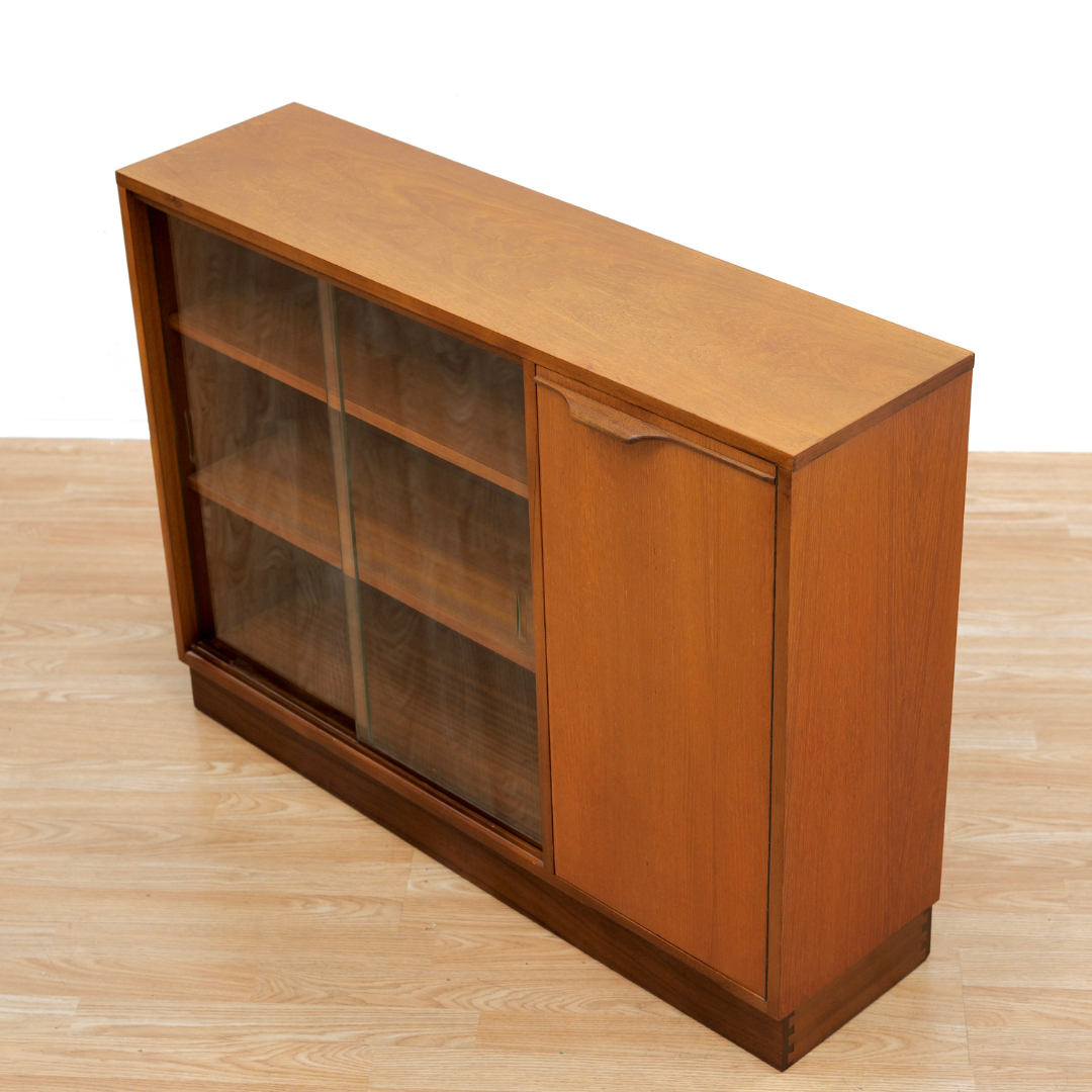 MID CENTURY DANISH TEAK ENTRYWAY DISPLAY CABINET