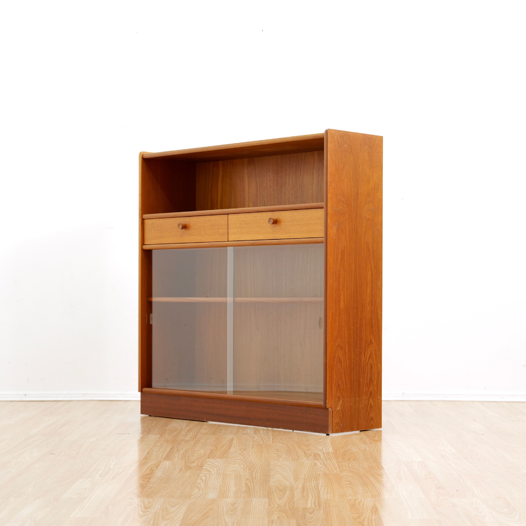 Pair of Vintage Teak China Display Cabinets by Nathan Furniture