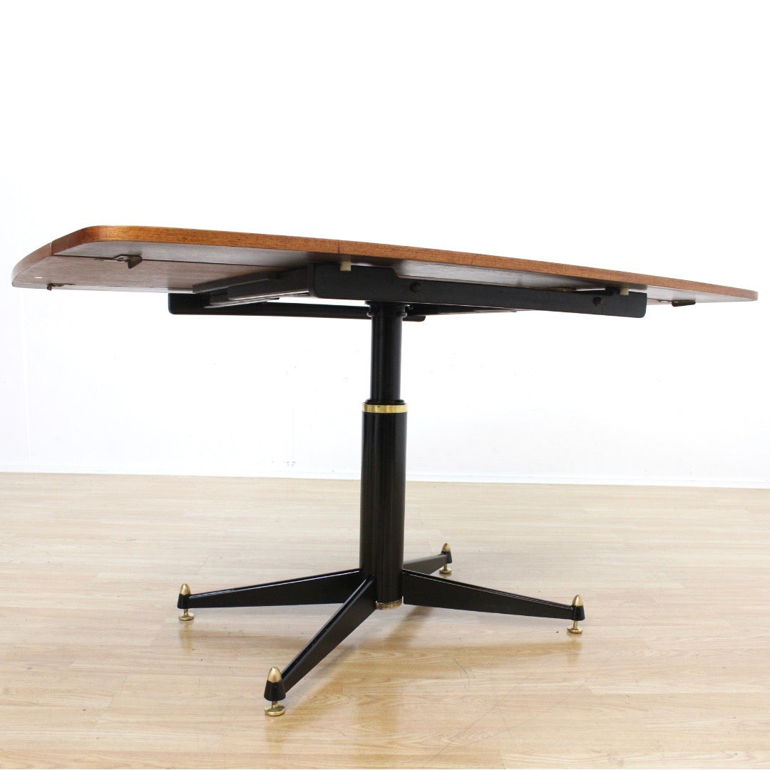 1950S ELEVATOR COFFEE DROPLEAF DINING TABLE BY E GOMME