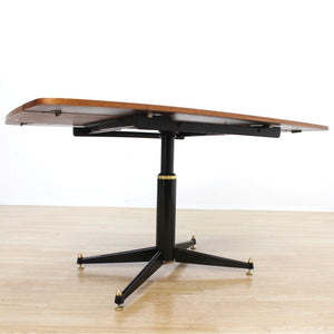 1950S ELEVATOR COFFEE DROPLEAF DINING TABLE BY E GOMME