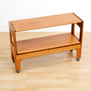 MID CENTURY MECHANICAL BAR CART FOLDING CONSOLE TABLE