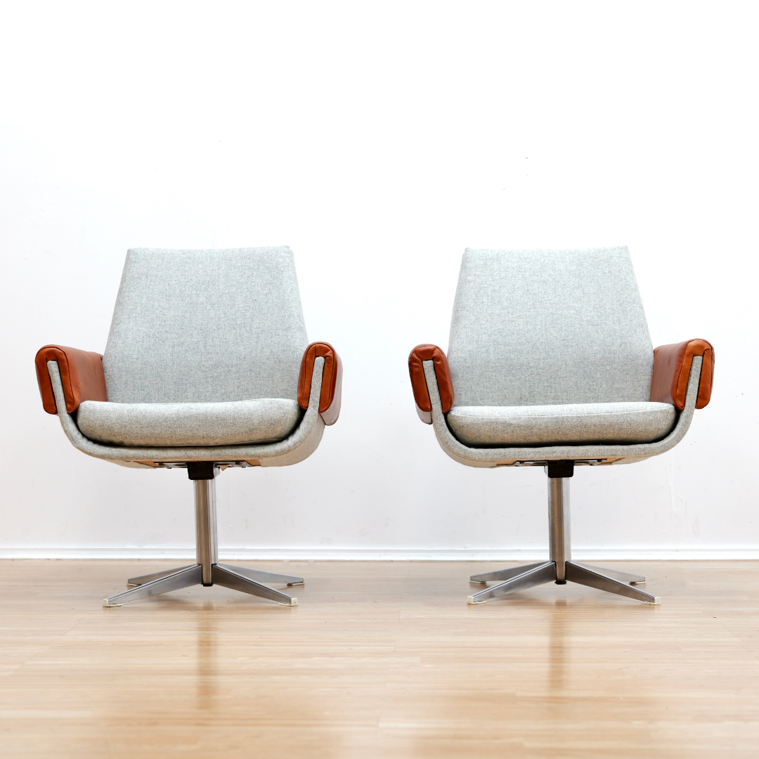 PAIR OF SKAI SWIVEL DESK CHAIRS MADE IN GERMANY 1960S