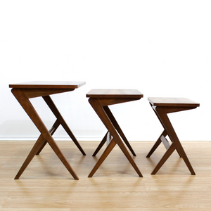 MID CENTURY WALNUT NESTING TABLES BY BENGT RUDA