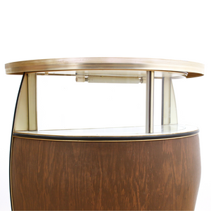 VINTAGE 1960S BARREL SHAPED DRY BAR LIQOUR CABINET