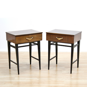 1960S ENGLISH WALNUT NIGHTSTANDS BY MEREDEW FURNITURE