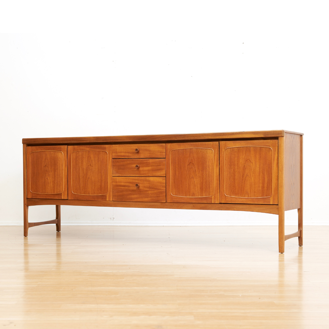 MID CENTURY TEAK CREDENZA BY NATHAN FURNITURE