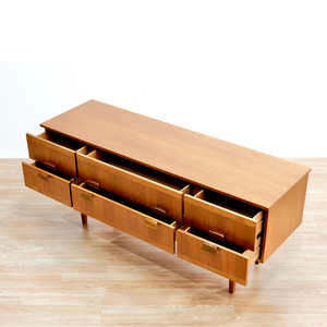 MID CENTURY TEAK SIX DRAWER DRESSER BY AUSTINSUITE