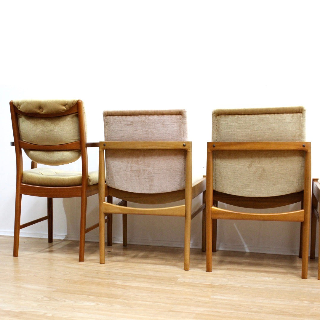 MID CENTURY DINING CHAIRS BY MCINTOSH FURNITURE SET OF SIX