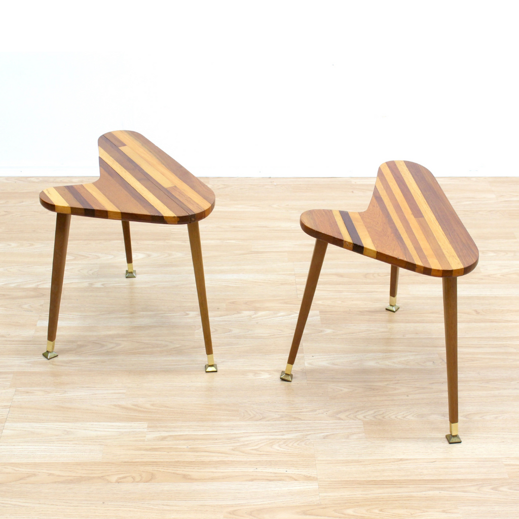 PAIR OF MID CENTURY 'BOOMERANG' SIDE TABLES