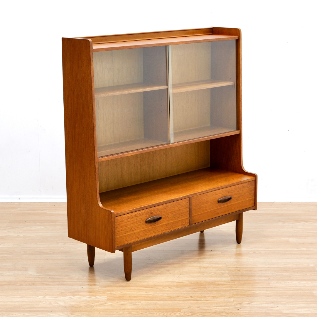 MID CENTURY TEAK CHINA CABINET