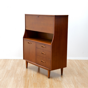 MID CENTURY TEAK STANDING SECRETARY DESK BY JENTIQUE