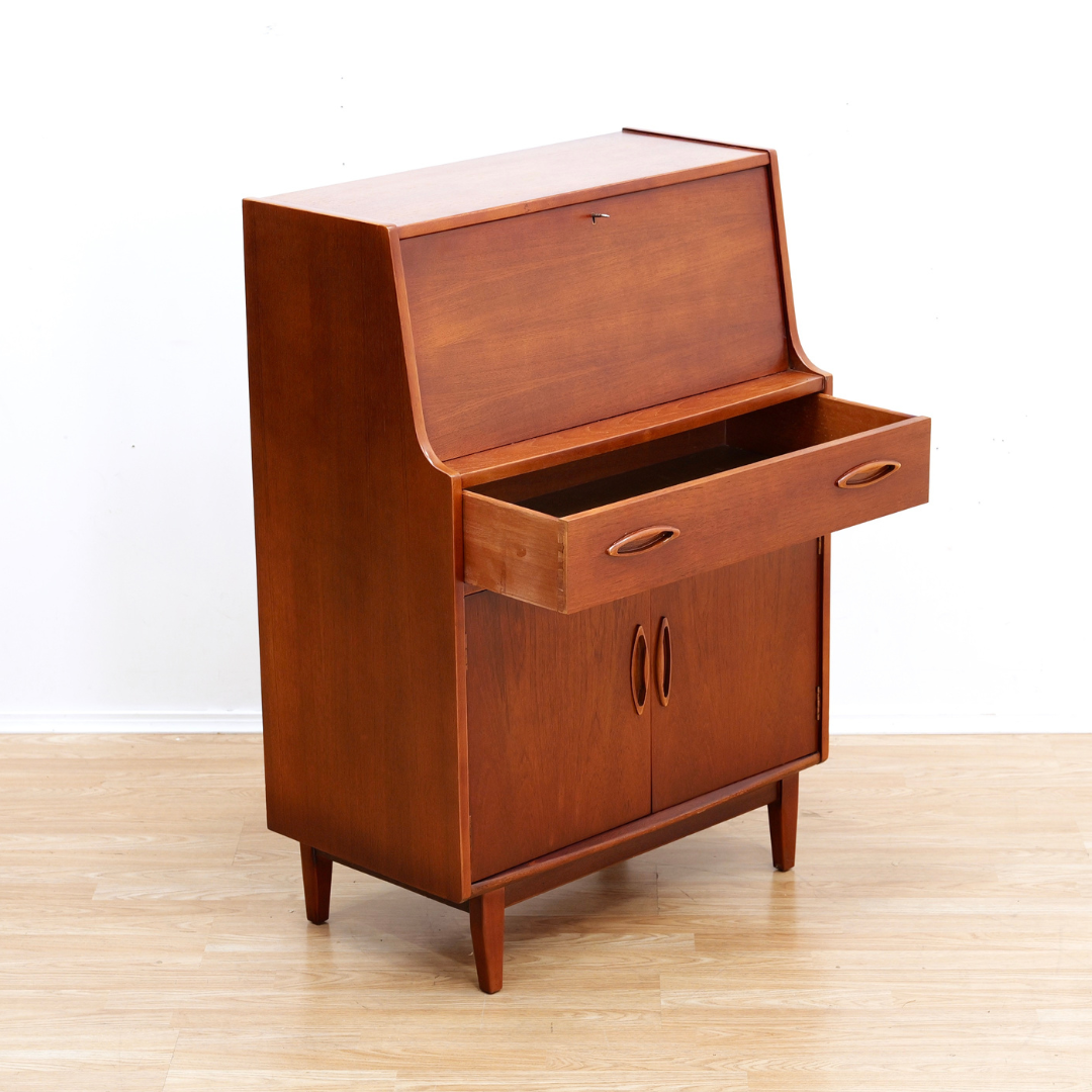 MID CENTURY TEAK SECRETARY DESK BY JENTIQUE FURNITURE