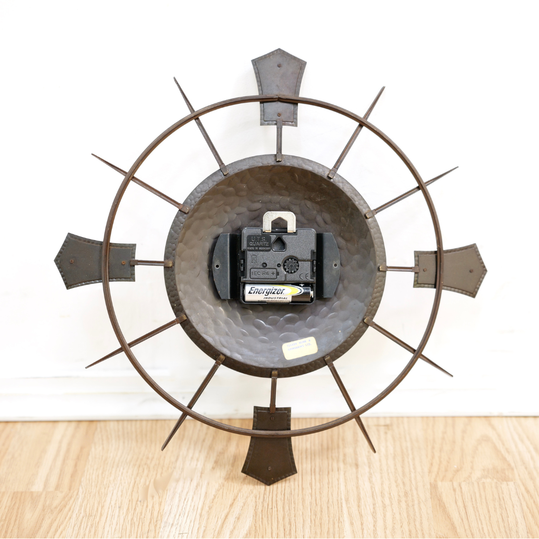 MID CENTURY BRUTALIST WALL CLOCK BY TEMPORA