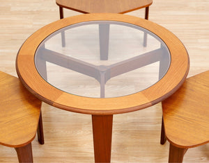 MID CENTURY TRINITY NESTING TABLES BY STONEHILL FURNITURE
